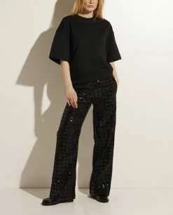 Wide Leg Trousers With Sequins