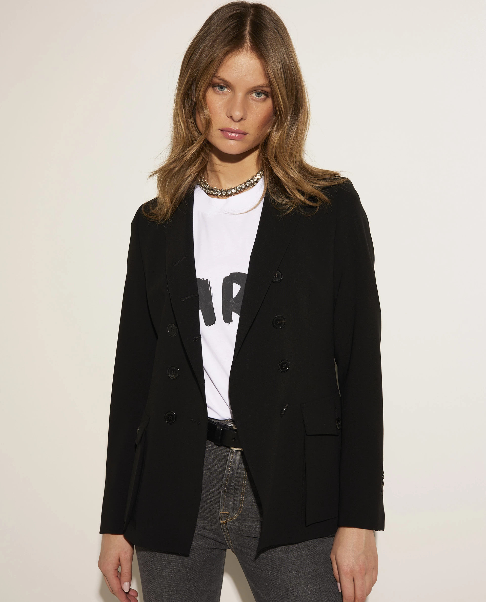 Double Breasted Woolen Blazer 1 Double Breasted Woolen Blazer