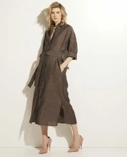 Linen Midi Dress -pauw Sales Shop pauw 410D4500045F630 P5 2