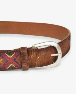 Leather Belt With Embroidery -pauw Sales Shop pauw 493W46001195690 M1 1