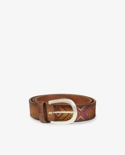 Leather Belt With Embroidery