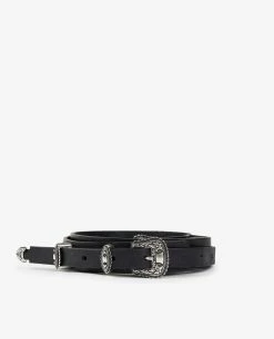 Leather Belt Silver Accents
