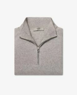 Wool Cashmere Zip Knit Sweater